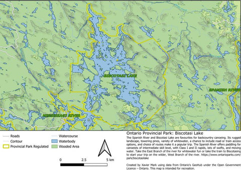 Xavier Maps Ontario Provincial Park: Biscotasi Lake bundle exclusive