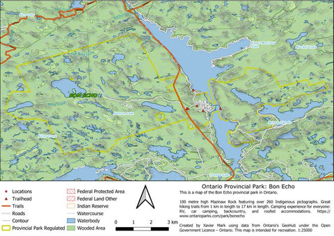 Xavier Maps Ontario Provincial Park: Bon Echo bundle exclusive