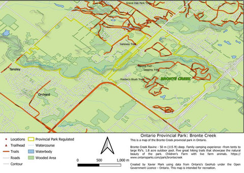 Xavier Maps Ontario Provincial Park: Bronte Creek bundle exclusive