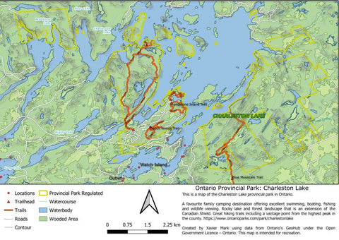 Xavier Maps Ontario Provincial Park: Charleston Lake bundle exclusive