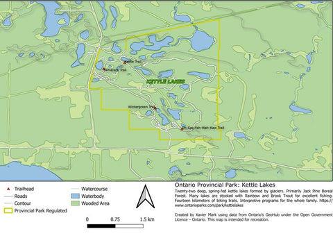 Xavier Maps Ontario Provincial Park: Kettle Lakes bundle exclusive