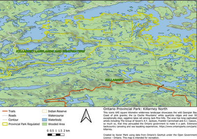 Xavier Maps Ontario Provincial Park: Killarney North Map bundle exclusive