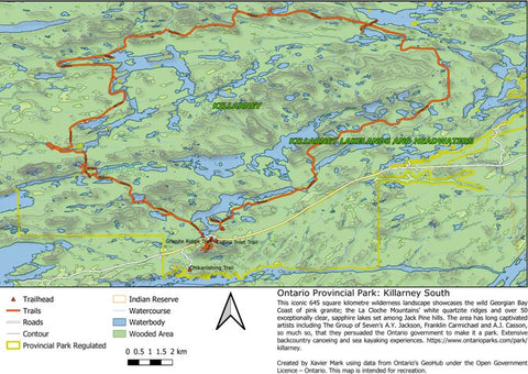 Xavier Maps Ontario Provincial Park: Killarney South Map bundle exclusive