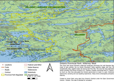 Xavier Maps Ontario Provincial Park: Killarney West Map bundle exclusive