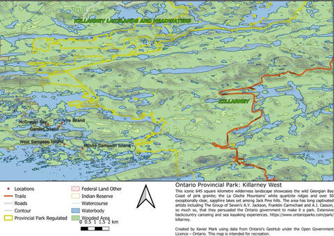Xavier Maps Ontario Provincial Park: Killarney West Map bundle exclusive