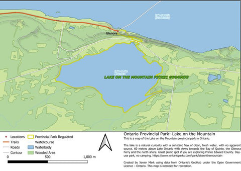 Xavier Maps Ontario Provincial Park: Lake on the Mountain bundle exclusive