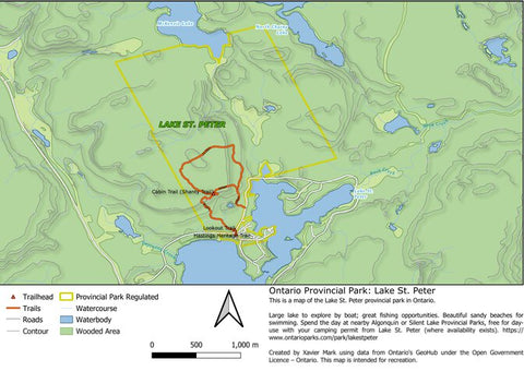 Xavier Maps Ontario Provincial Park: Lake St. Peter bundle exclusive