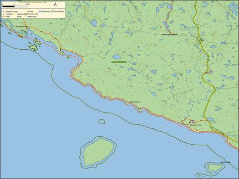 Xavier Maps Ontario Provincial Park: Lake Superior Part 3 digital map