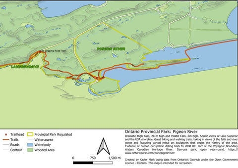 Xavier Maps Ontario Provincial Park: Pigeon River bundle exclusive