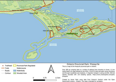 Xavier Maps Ontario Provincial Park: Presqu'ile bundle exclusive
