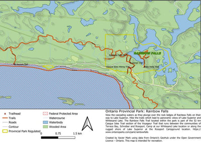 Xavier Maps Ontario Provincial Park: Rainbow Falls bundle exclusive