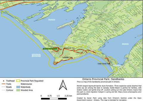 Xavier Maps Ontario Provincial Park: Sandbanks bundle exclusive