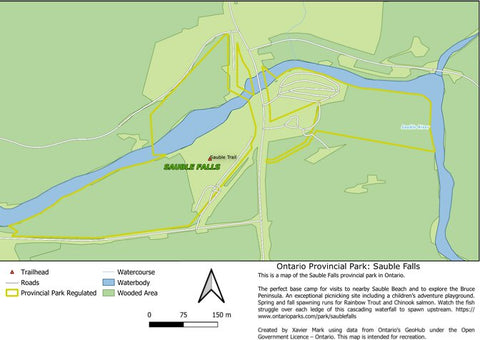 Xavier Maps Ontario Provincial Park: Sauble Falls bundle exclusive
