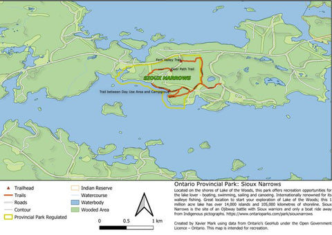 Xavier Maps Ontario Provincial Park: Sioux Narrows bundle exclusive