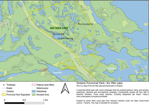 Xavier Maps Ontario Provincial Park: Six Mile Lake bundle exclusive