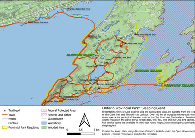 Xavier Maps Ontario Provincial Park: Sleeping Giant bundle exclusive