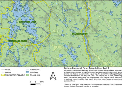 Xavier Maps Ontario Provincial Park: Spanish River Part 1 digital map