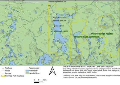 Xavier Maps Ontario Provincial Park: Wakami Lake and Addition bundle exclusive