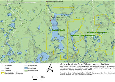 Xavier Maps Ontario Provincial Park: Wakami Lake and Addition bundle exclusive