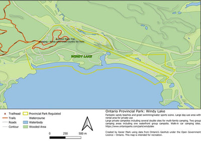 Xavier Maps Ontario Provincial Park: Windy Lake bundle exclusive