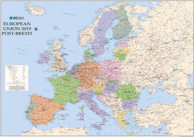 XYZ Maps European Union 2019 Post-Brexit iMap digital map
