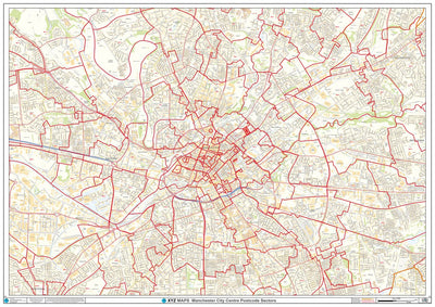 XYZ Maps XYZ Postcode Sector Map (C3) Manchester City digital map