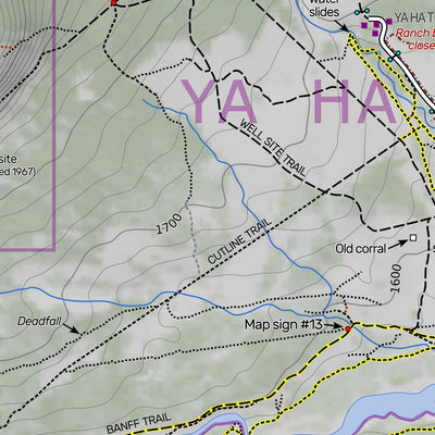 Ya Ha Tinda and Surroundings - Trail Map Preview 2