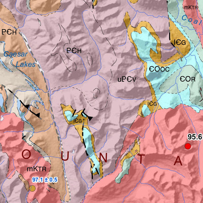 Yukon Geological Survey 095E, Flat River: Yukon Bedrock Geology digital map