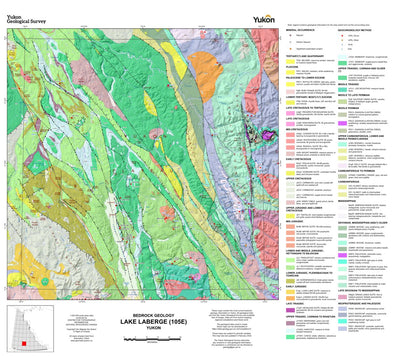 Yukon Geological Survey 105E, Lake Laberge: Yukon Bedrock Geology digital map