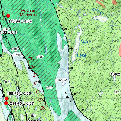 Yukon Geological Survey 105E, Lake Laberge: Yukon Bedrock Geology digital map