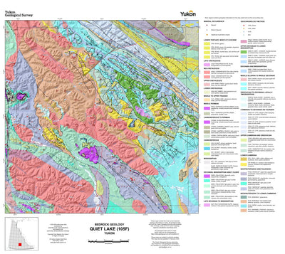 Yukon Geological Survey 105F, Quiet Lake: Yukon Bedrock Geology digital map