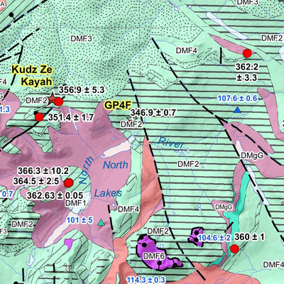 Yukon Geological Survey 105G, Finlayson Lake: Yukon Bedrock Geology digital map