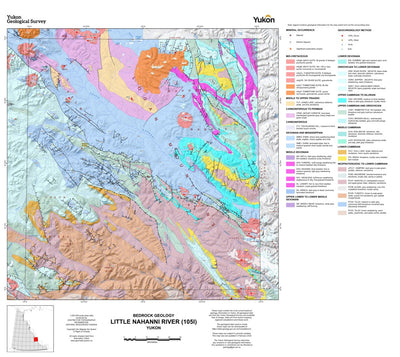 Yukon Geological Survey 105I, Little Nahanni River: Yukon Bedrock Geology digital map