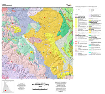 Yukon Geological Survey 115H, Aishihik Lake: Yukon Bedrock Geology digital map