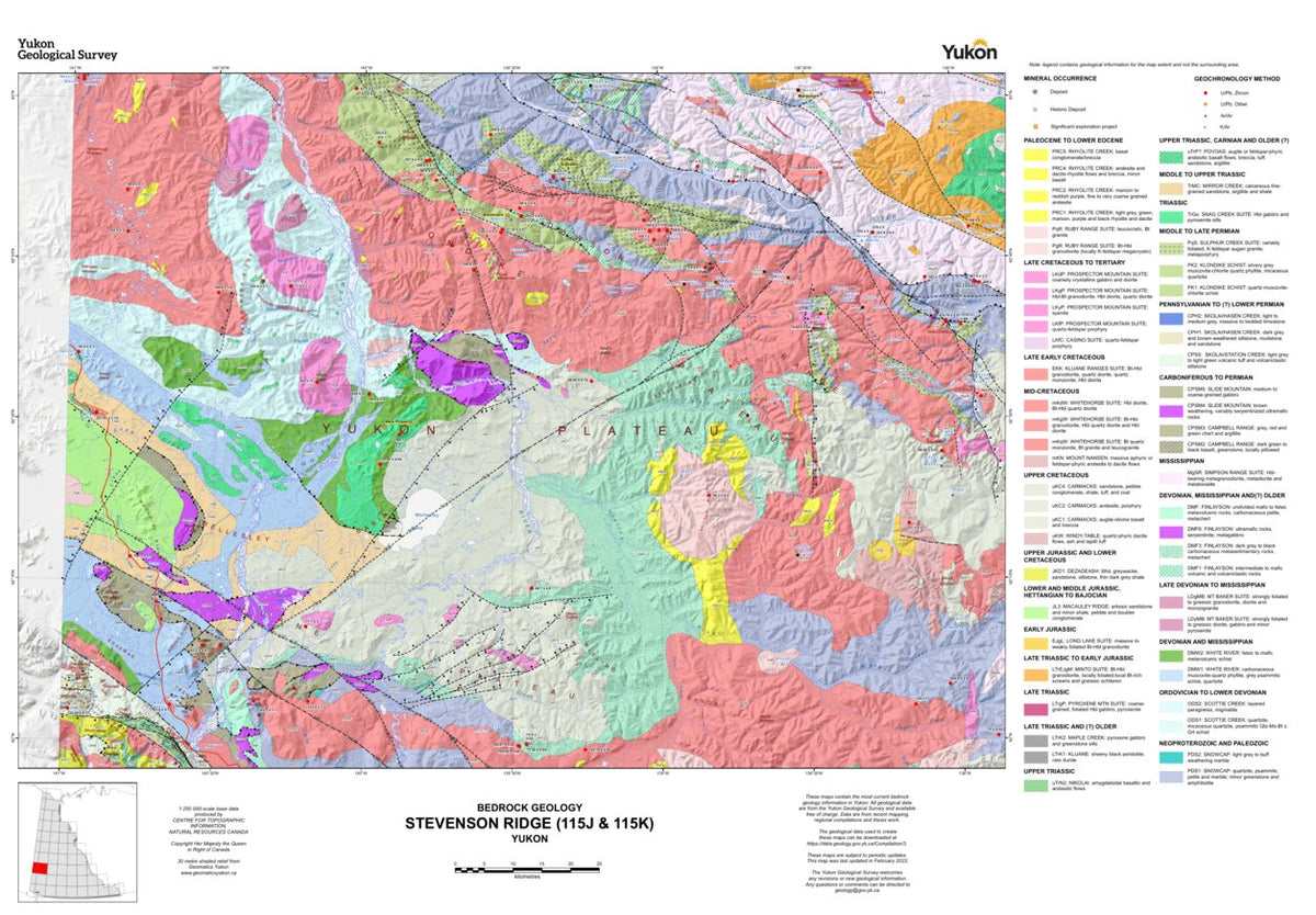 115J & 115K, Stevenson Ridge: Yukon Bedrock Geology Map by Yukon ...