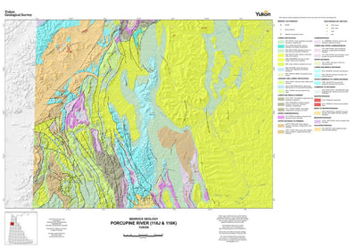 Yukon Geological Survey 116J & 116K, Porcupine River: Yukon Bedrock Geology digital map