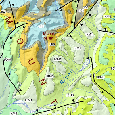Yukon Geological Survey 116P, Bell River: Yukon Bedrock Geology digital map