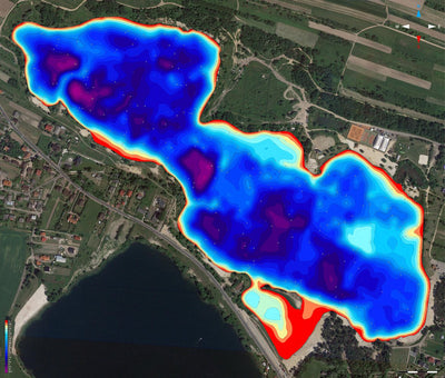 Навігація Рибалки Zalew na Piaskach. Mapa głębokości digital map
