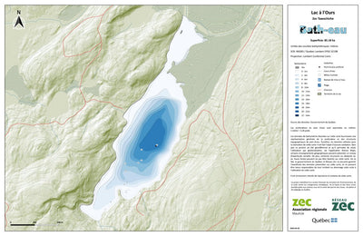 Zecs Québec Carte bathymétrique du Lac à l'Ours de la zec Tawachiche (2024) digital map