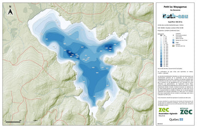 Zecs Québec Carte bathymétrique du Petit lac Wayagamac de la zec Bessonne (2024) digital map