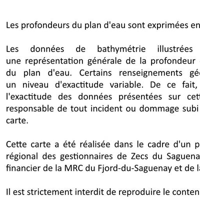 Carte bathymétrique du Lac Hamel Zec du lac Brébeuf (2025) Preview 3