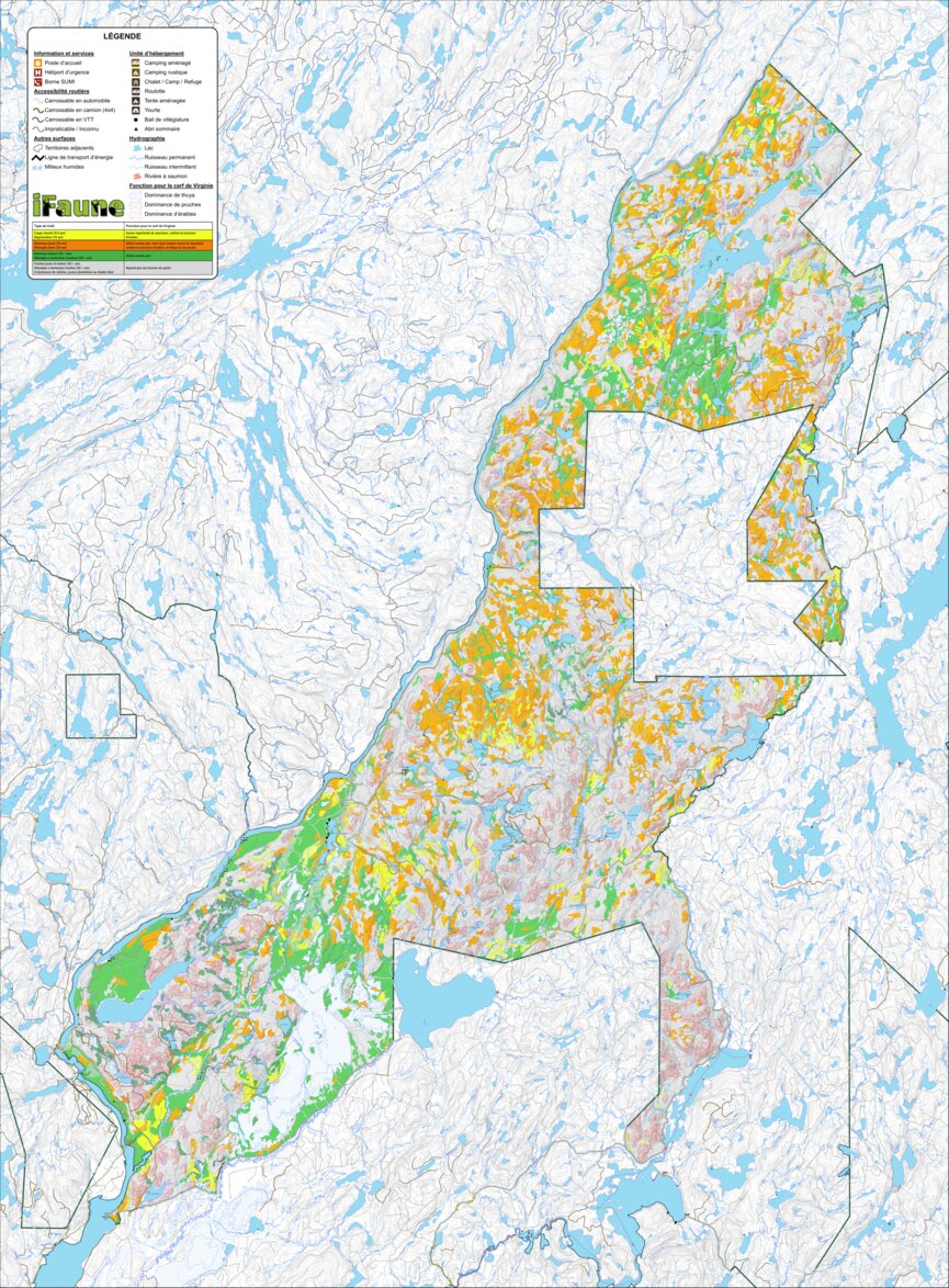 iFaune - Cerf de Virginie - Zec Lesueur (2025) Map by Zecs Quebec ...