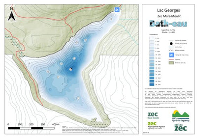 Carte bathymétrique du Lac Georges Zec Mars-Moulin (2025) Preview 1