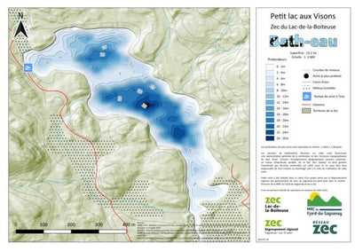 Carte bathymétrique du Lac Petit lac aux Visons Zec Lac-de-la-Boiteuse (2025) Preview 1
