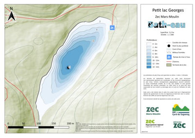 Carte bathymétrique du Petit Lac Georges Zec Mars-Moulin (2025) Preview 1