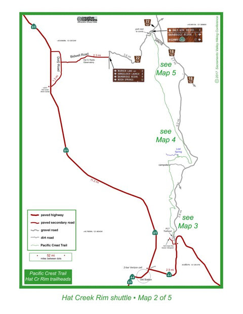 Hat Creek Rim trailhead map