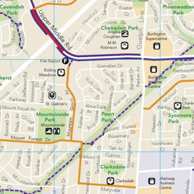 Urban Burlington Bike Map 2022
