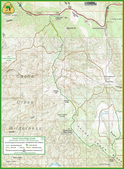 Cache Creek Ridge trail map #1