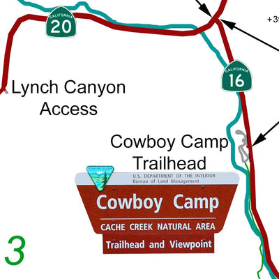 Cache Creek Ridge trailhead map
