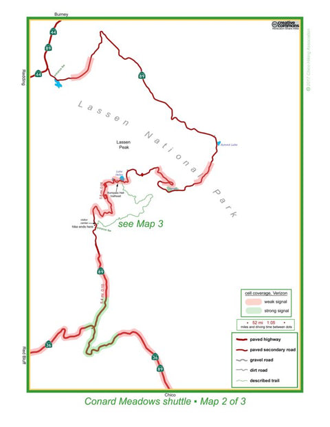 Conard Meadows trailhead map
